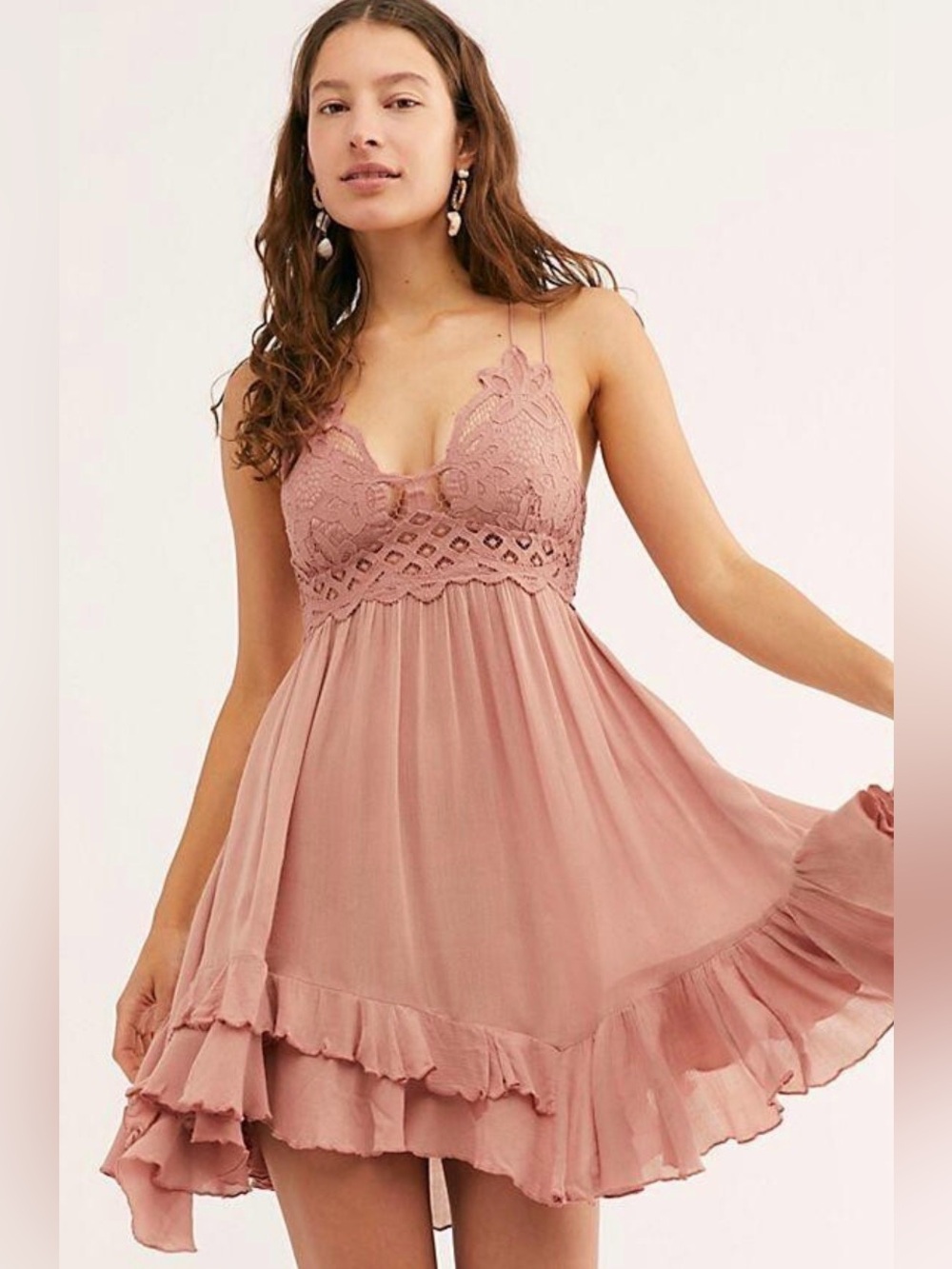 Free People One Adella Dress in Rose